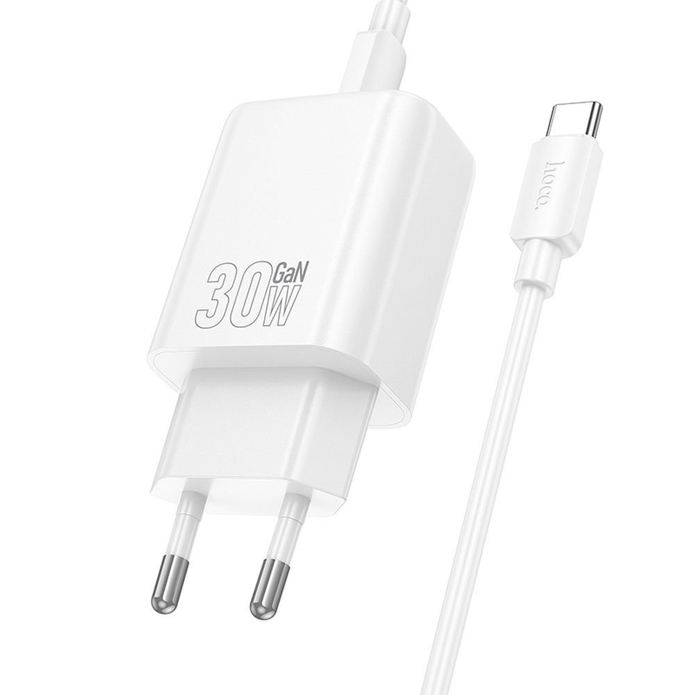 Hoco N63 φορτιστής τοίχου USB A + Type C με καλώδιο Type C σε Type C, λευκό - Image 3