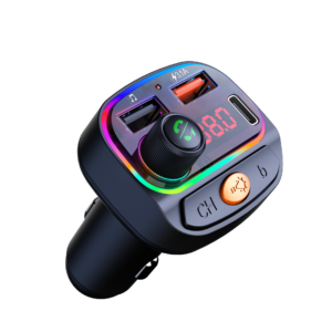 Osio OFT-4265BT Bluetooth FM Transmitter Αυτοκινήτου με 1× USB-A + 1× USB-C, Hands-Free & Φωτισμό 7 Χρωμάτων (Μαύρο)