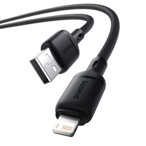 BASEUS Cable USB-A – Lightning, 1m, 2.4A, Silky Series black – P10377702113-00