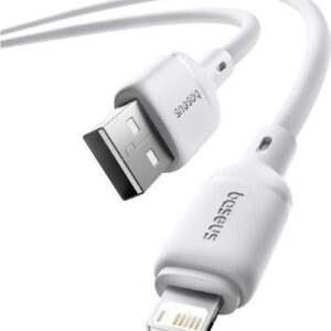BASEUS Cable USB-A – Lightning, 1m, 2.4A, Silky Series white – P10377702213-00