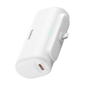 BASEUS Power Bank 5000mAh 20W Lightning + USB-C λευκό – P10068307213-00