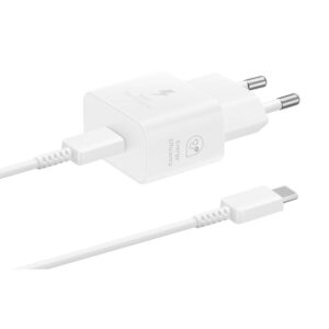 Samsung EP-T2510XWE Φορτιστής με Θύρα USB-C και Καλώδιο USB-C - USB-C 25W Power Delivery Λευκός