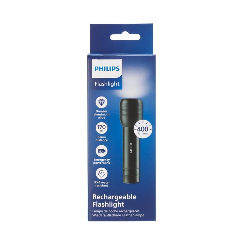 Philips SFL7003R/GRS Αδιάβροχος Φακός Επαναφορτιζόμενος & Power Bank 2 σε 1 IPX4 400 Lumens - Image 2