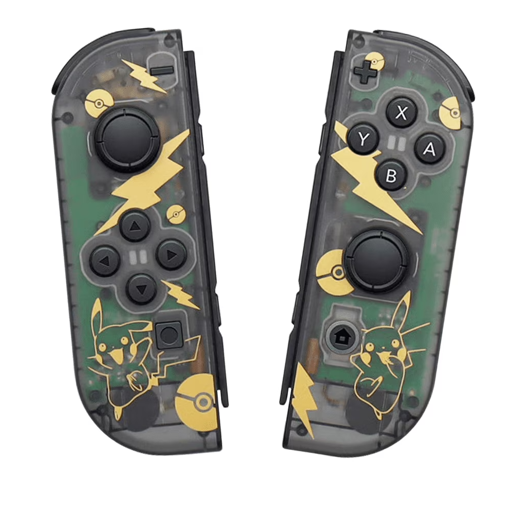 Ασύρματο Χειριστήριο Nintendo Switch Controller Joy-Pad LR Wireless Μαύρο + Κίτρινο με Σχέδιο Pickachu Pokemon - Image 4