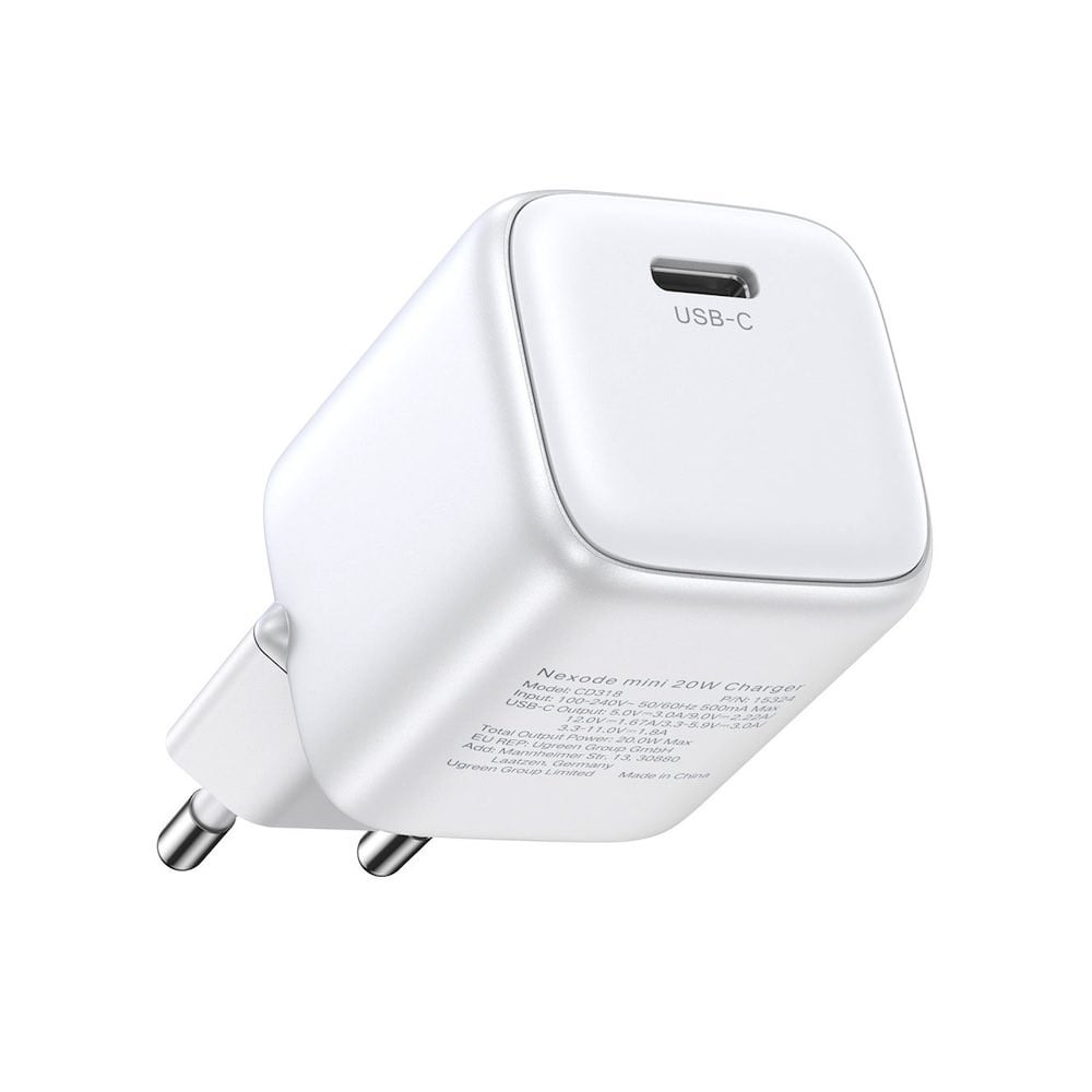 UGREEN 220V 20W, 1*USB-C, Nexode Mini GaN (λευκό) – CD318 / 15324 - Image 2