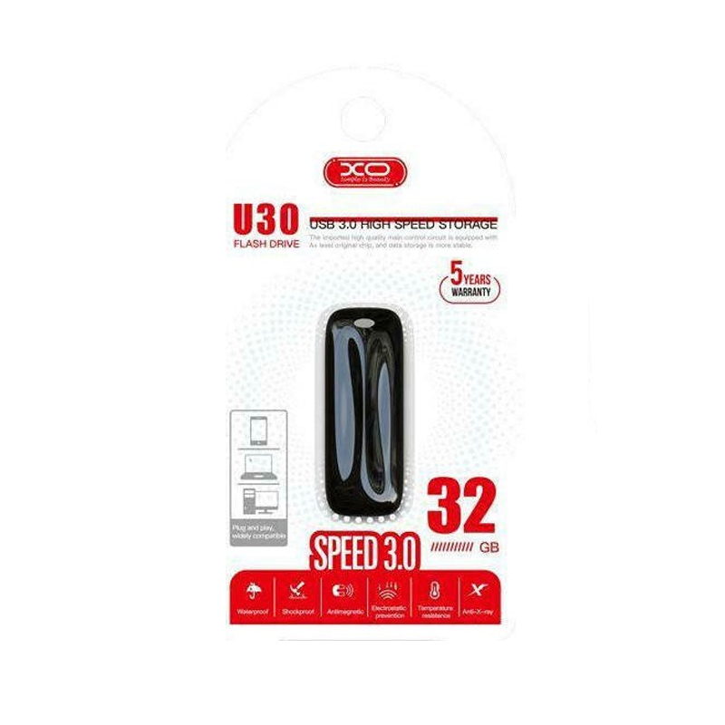 XO Flash Drive U30 32GB, USB 3.0 μαύρο - Image 2