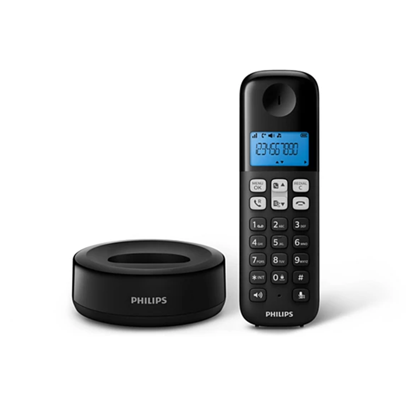Philips D1611B/GRS Μαύρο (Ελληνικό Μενού) Ασύρματο Τηλέφωνο με Ανοιχτή Ακρόαση - Image 3