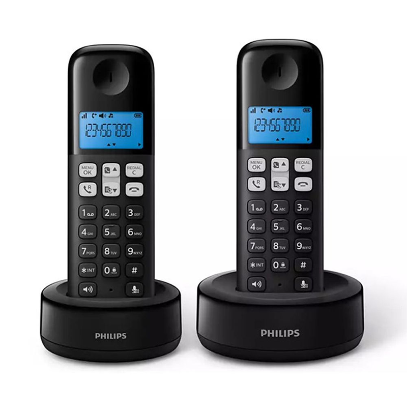 Philips D1612B/GRS Μαύρο (Ελληνικό Μενού) Διπλό Ασύρματο Τηλέφωνο - Image 2