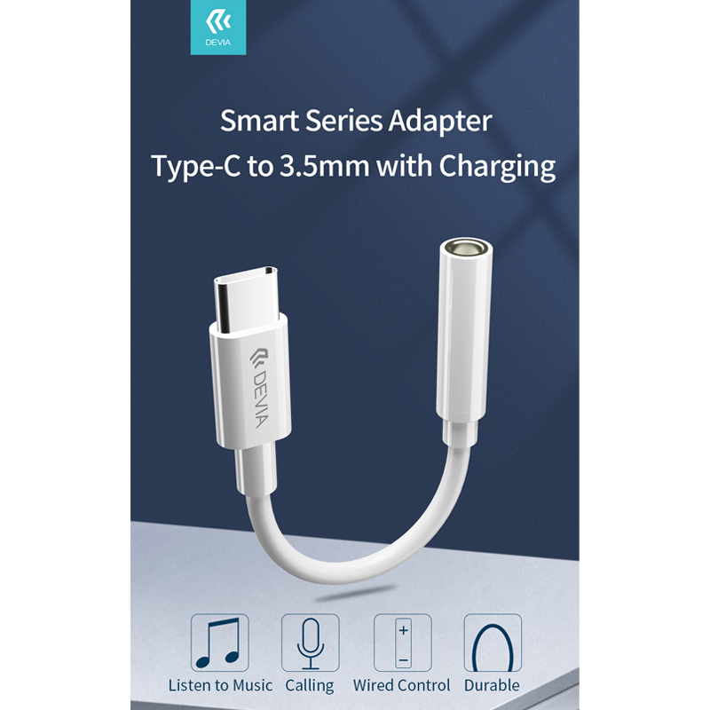Devia adapter EC608 USB-C – jack 3,5mm λευκό - Image 6