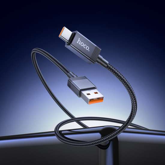Καλώδιο USB-A σε USB-C Hoco 5A με οθόνη 1μ X118 μαύρο - Image 8