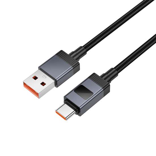 Καλώδιο USB-A σε USB-C Hoco 5A με οθόνη 1μ X118 μαύρο - Image 7
