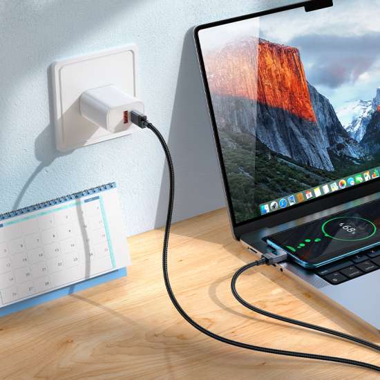 Καλώδιο USB-C σε USB-C Hoco 3A 60W με οθόνη 1m X118 μαύρο - Image 8