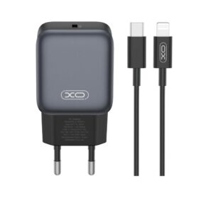 XO 220V 30W, USB-C + καλώδιο USB-C σε Lightning, L155 μαύρος