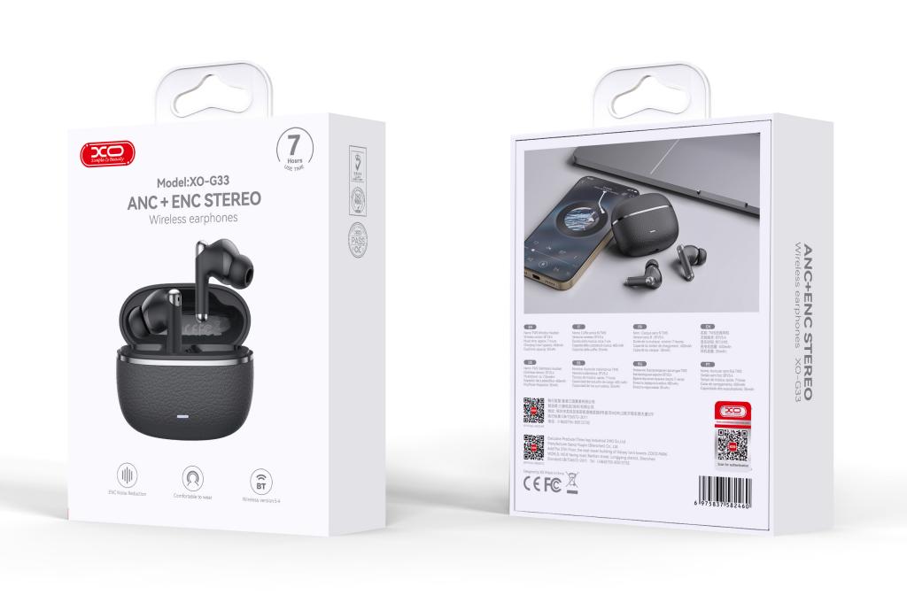 XO HF TWS, ENC, Dual mic, Leather, black – G33 - Image 8