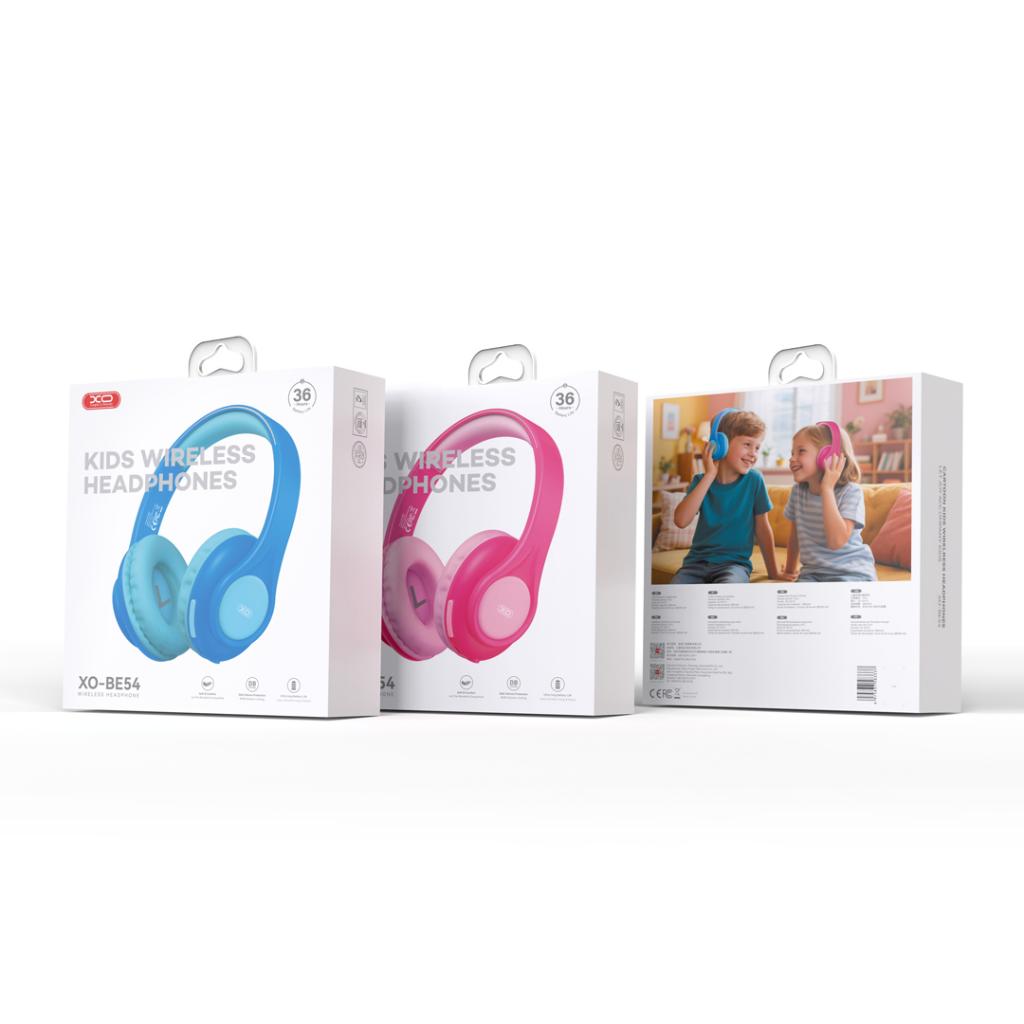 XO HF Bluetooth Overear, Cartoon Kids, pink – BE54 - Image 2