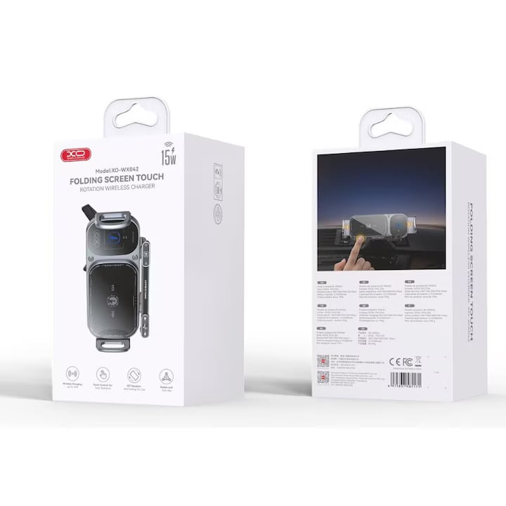 XO Holder 15W Wireless για τοποθέτηση σε σχάρα κλιματισμού, μαύρο – WX041 - Image 2
