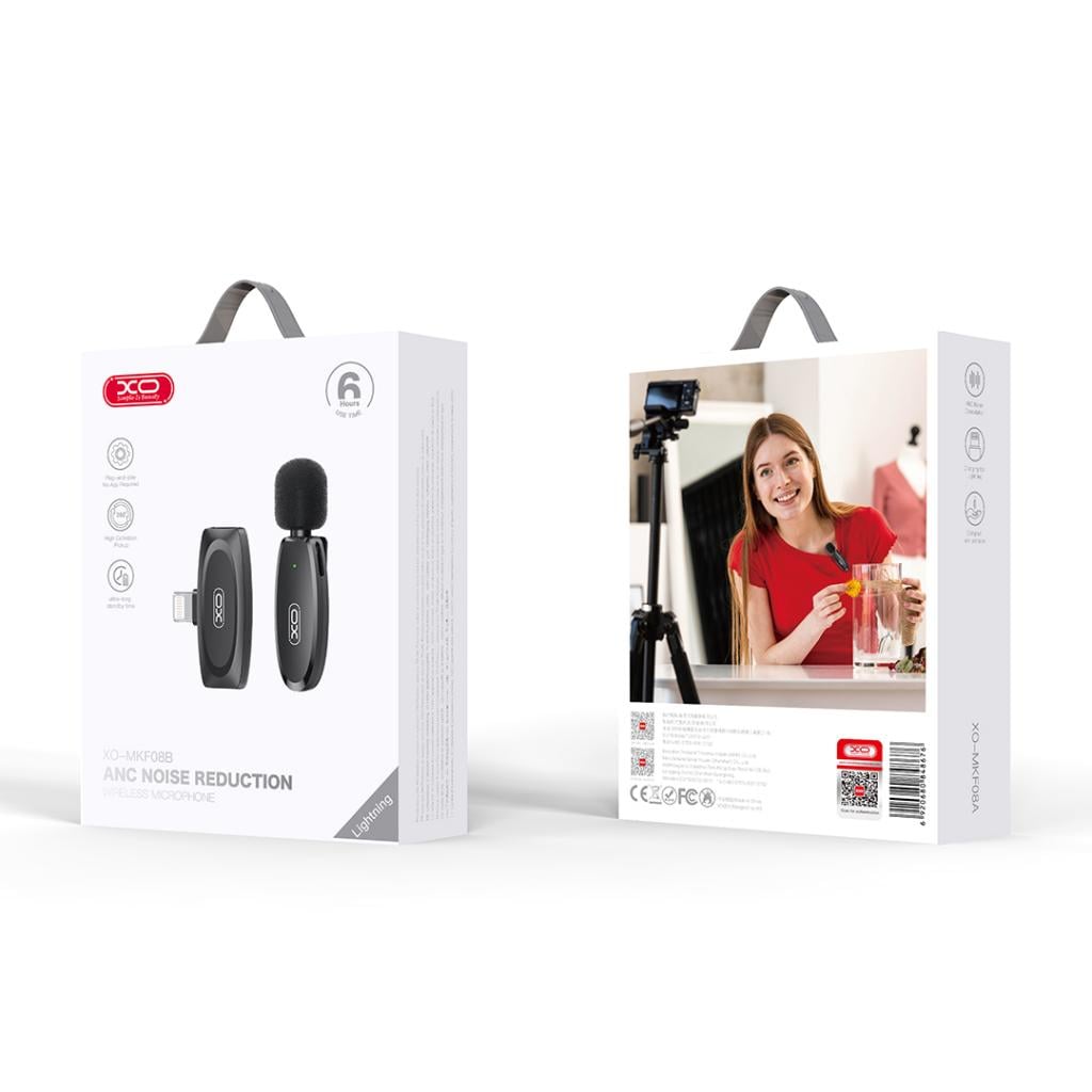 XO Microphone, Lightning, AI Noise-reduction, Wireless MKF08B Μαύρο - Image 2