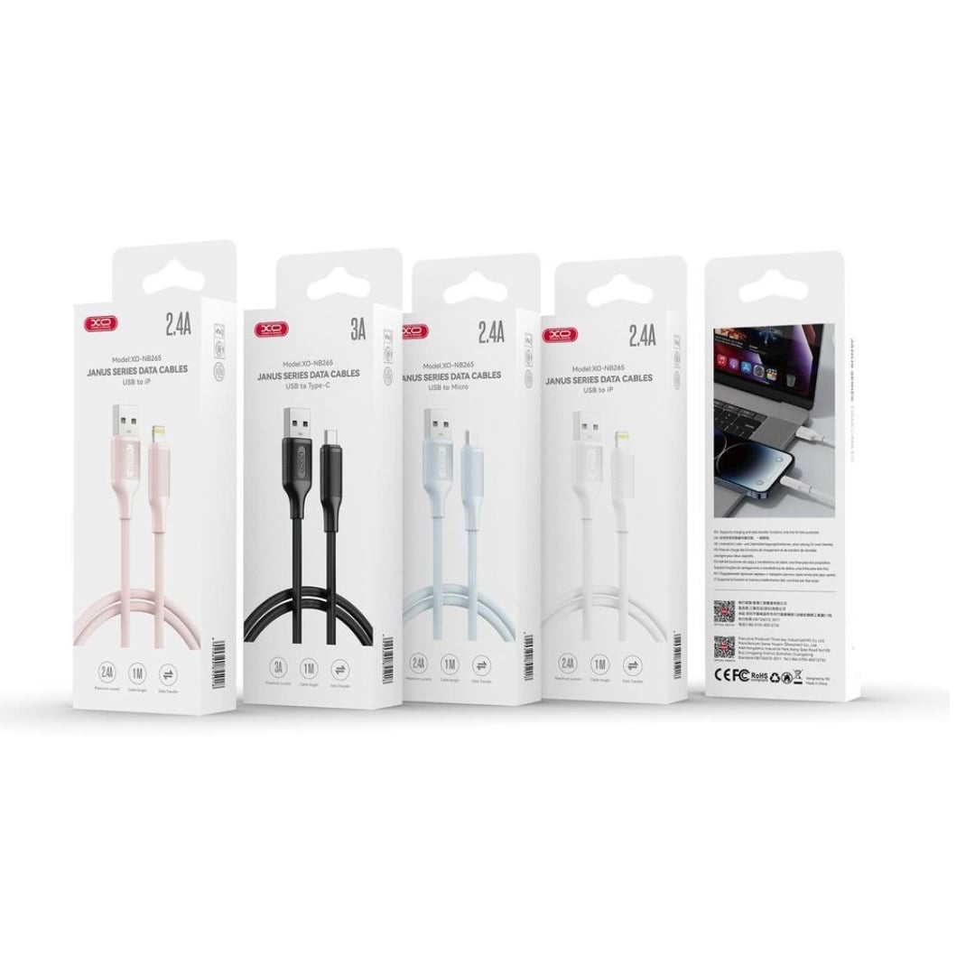 XO καλώδιο NB265 USB – Lightning 1,0m 2,4A λευκό - Image 2