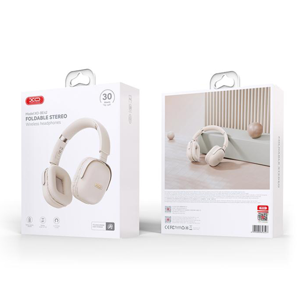 XO HF Bluetooth Overear, Scarlet Metal Stand beige – BE42 - Image 2