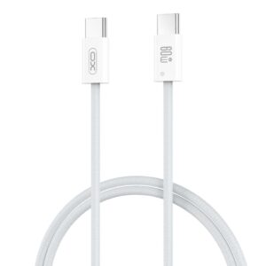 XO Cable Type-C – Type-C, 1m, 60W, Braided, NB-Q273 white