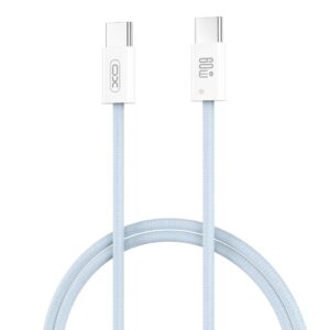 XO Cable Type-C – Type-C, 1m, 60W, Braided, NB-Q273 blue