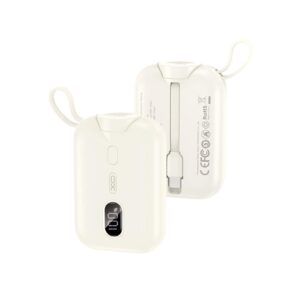 XO Power Bank 10000mAh 20W, Ασύρματος Φορτιστής Ρολογιού + Ενσωματωμένο Καλώδιο Type-C Λευκό – PR260