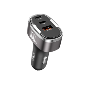 XO 12V 100W, 1*USB-A + 1*USB-C + 1*Lightning, Digital Display, black – CC61