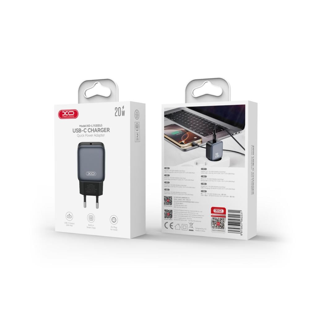 XO 220V 20W, 1*USB-C (black) – L153 - Image 2