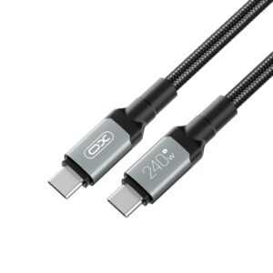 XO NB-Q264A Καλώδιο Type-C – Type-C 1M 240W Μεταλλικό Πλεκτό Μαύρο