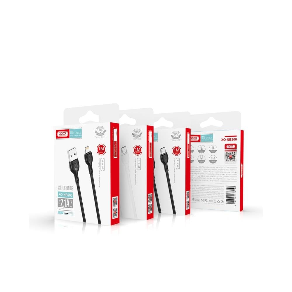 XO NB200 καλώδιο USB – microUSB 1m 2.1A λευκό - Image 2