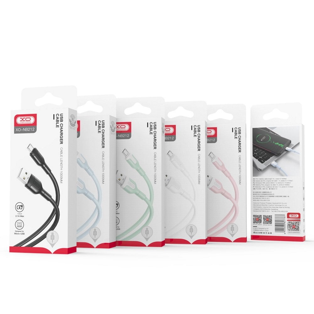 XO NB212 καλώδιο USB – Lightning 1m 2,1A λευκό - Image 2