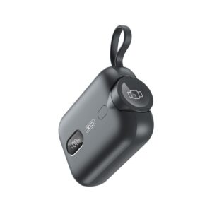 XO PR260 Power Bank 10000mAh 20W με ασύρματη φόρτιση ρολογιού & ενσωματωμένο καλώδιο Type-C μαύρο