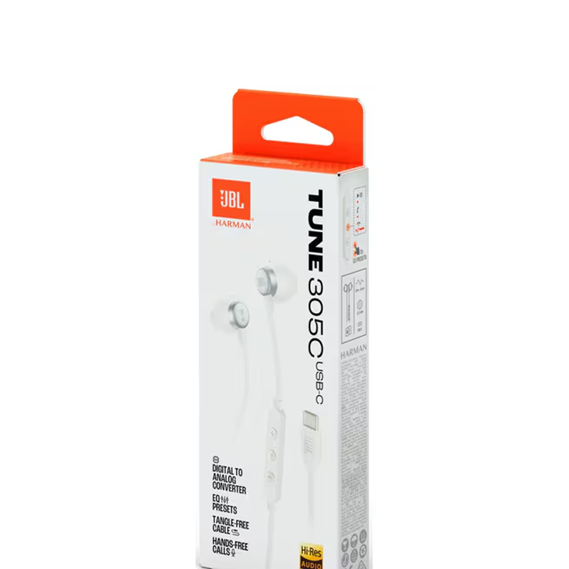 JBL Tune 305C Handsfree In-Ear USB-C Λευκό - Image 2