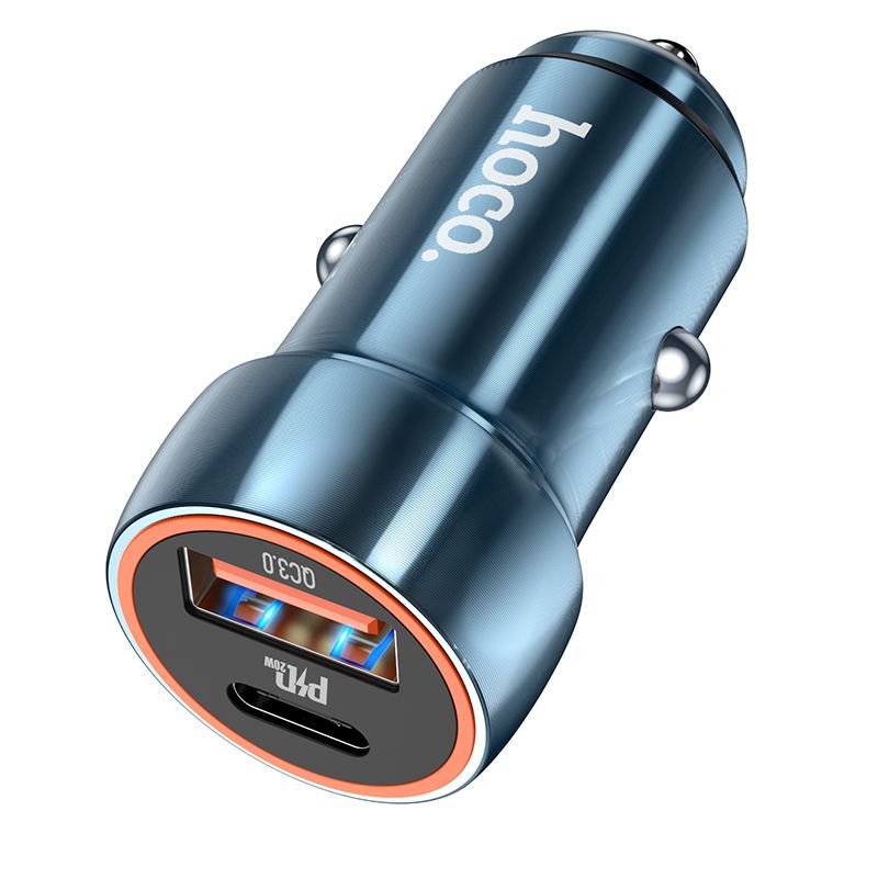Φορτιστής αυτοκινήτου Hoco USB A + USB C PD QC3.0 3A 20W Z46A sapphire blue - Image 3