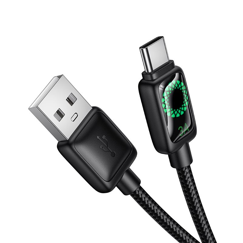 Καλώδιο USB-A σε USB-C Hoco 3A 1,2m με Οθόνη Έντασης Ρεύματος U146 Μαύρο - Image 3