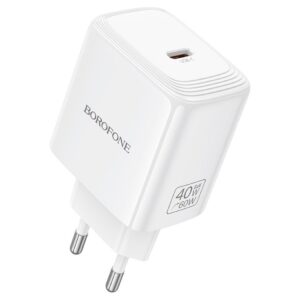 Borofone BN33 Fuente GaN Typ C – QC3.0 PD 40W white