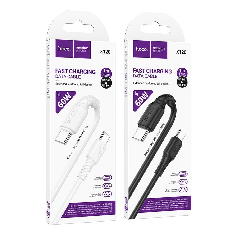 Καλώδιο USB-C to USB-C Hoco 3A 60W 1m X120 λευκό - Image 5
