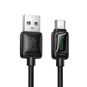 Καλώδιο USB-A σε USB-C Hoco 3A 1,2m με Οθόνη Έντασης Ρεύματος U146 Μαύρο
