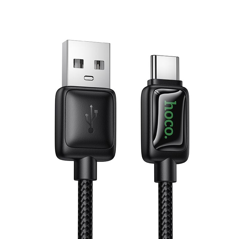 Καλώδιο USB-A σε USB-C Hoco 3A 1,2m με Οθόνη Έντασης Ρεύματος U146 Μαύρο