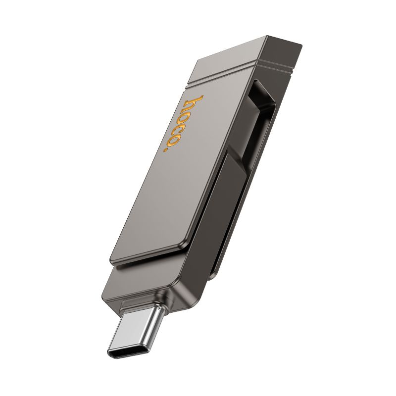 Pendrive 128GB USB 3.2 (USB-A + USB-C) Hoco UD15 γκρι - Image 4