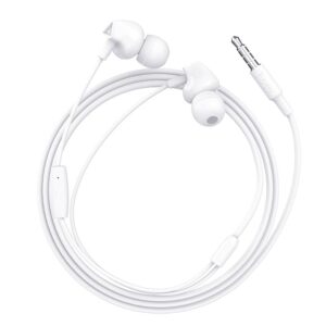 HOCO M60 ενσύρματα ακουστικά με μικρόφωνο Jack 3,5 mm λευκά