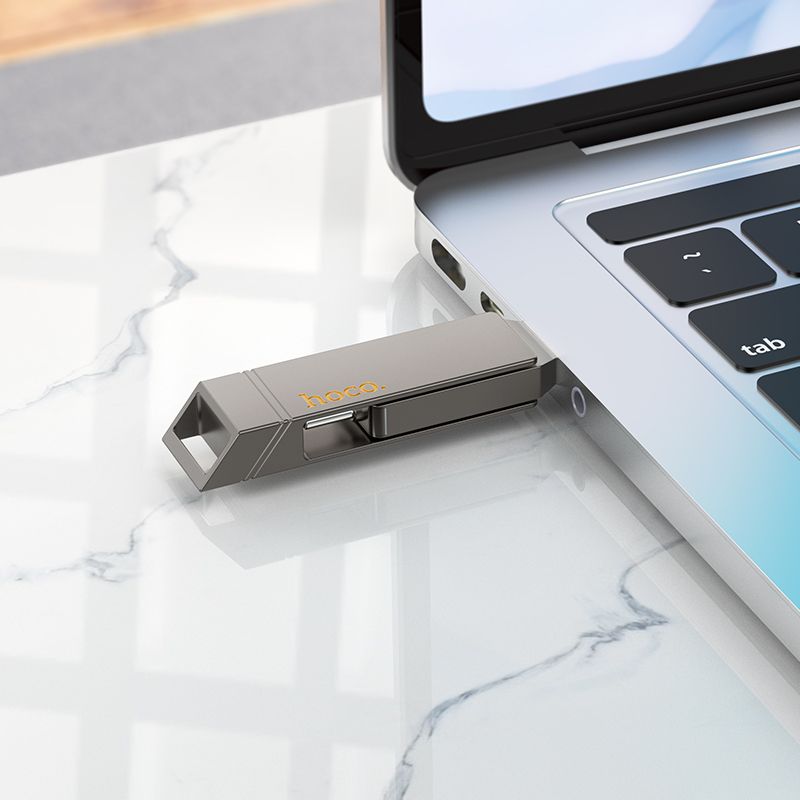 Pendrive 128GB USB 3.2 (USB-A + USB-C) Hoco UD15 γκρι - Image 6