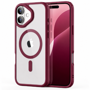 Mag Case Θήκη Σιλικόνης θήκη για iPhone 16 Plus με Προστασία Κάμερας – Bordeaux Open Ring