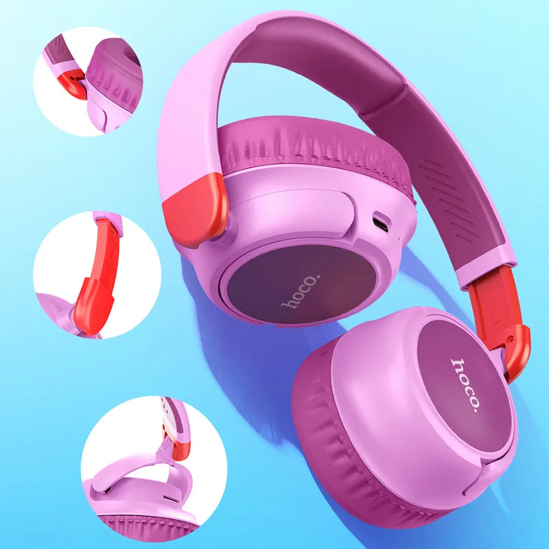 Hoco W43 Ασύρματα Bluetooth Ακουστικά Κεφαλής Μωβ - Image 4