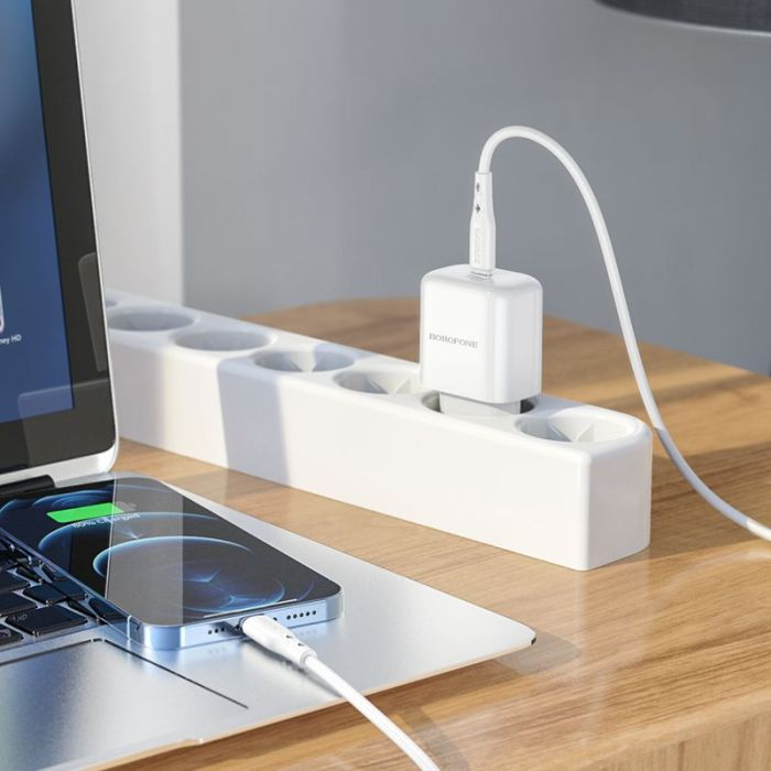 Borofone Wall charger BN3 Premium – Type C – QC 3.0 PD 2.0 20W white - Image 5