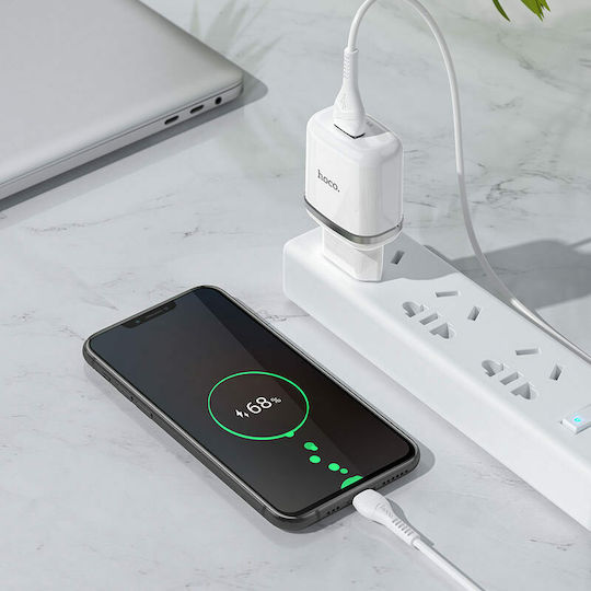 HOCO N3 travel charger USB A + καλώδιο USB A to Micro USB QC3.0 3A 18W λευκό - Image 4
