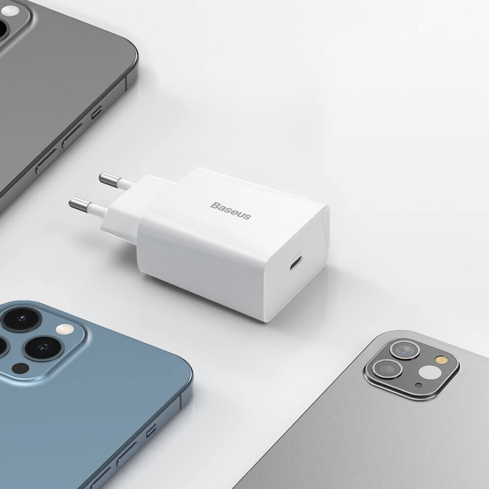 BASEUS 220V 20W, 1*USB-C, Speed Mini (λευκό) – CCFS-SN02 - Image 4