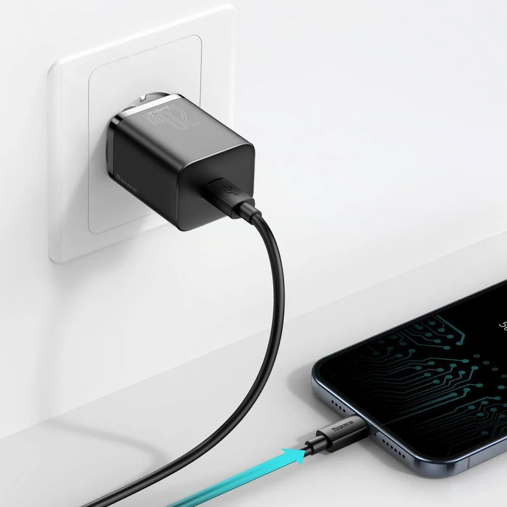 BASEUS 220V 20W, 1*USB-C, Super Si (black) – CCSUP-B01 - Image 9