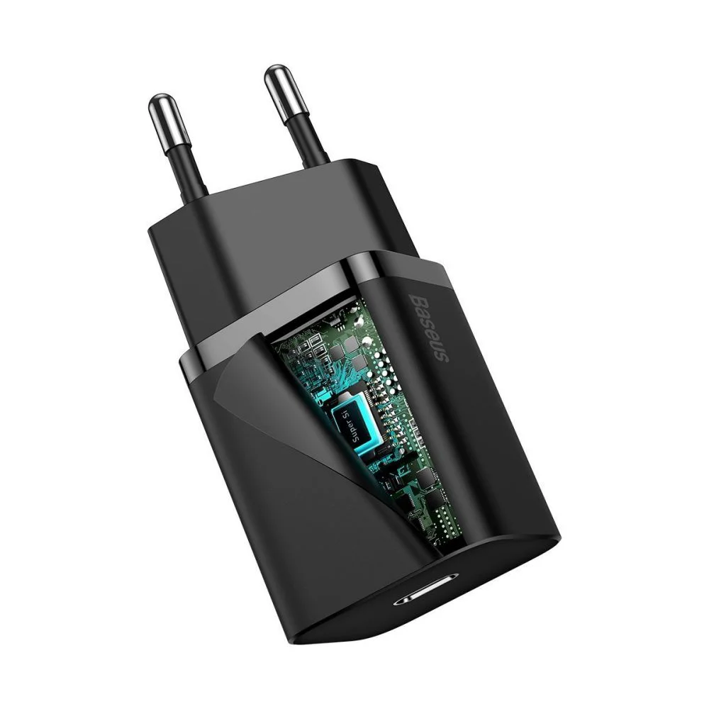 BASEUS 220V 20W, 1*USB-C, Super Si (black) – CCSUP-B01 - Image 6
