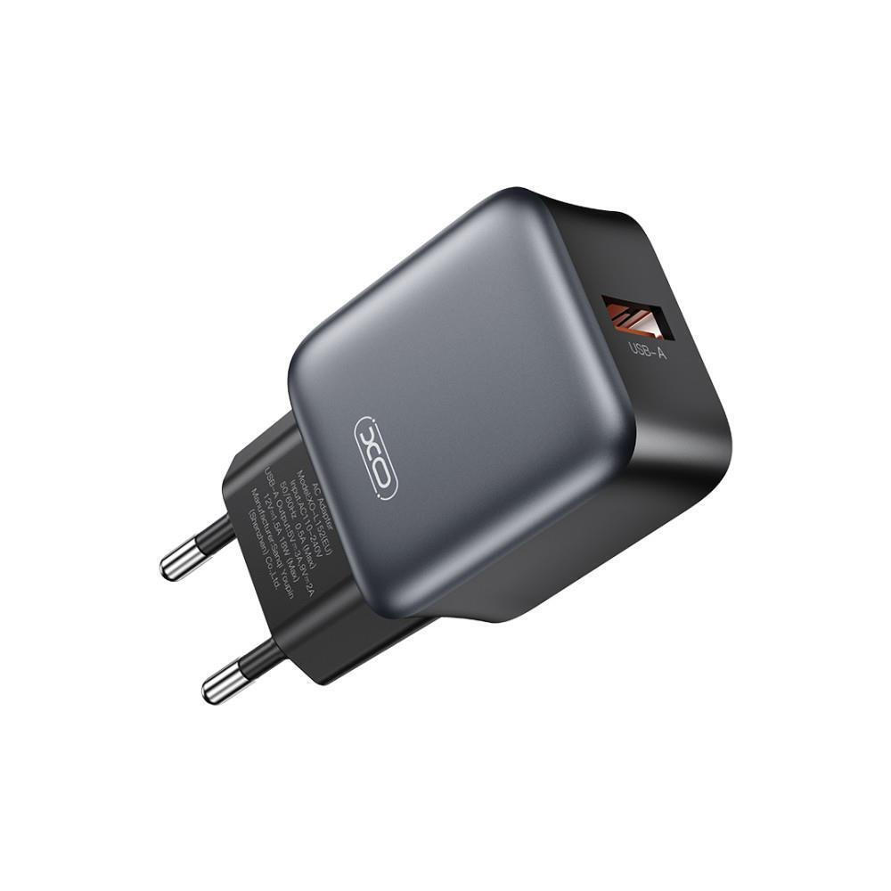 XO 220V 18W, 1*USB-A, with cable USB-A to USB-C (black) – L152 - Image 3
